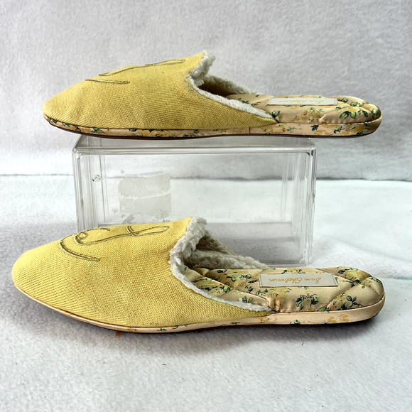 Sam Edelman Flat Shoe Womens 8 Kerry Mule Gold Embroidered Logo Slip On Wool - Picture 7 of 10